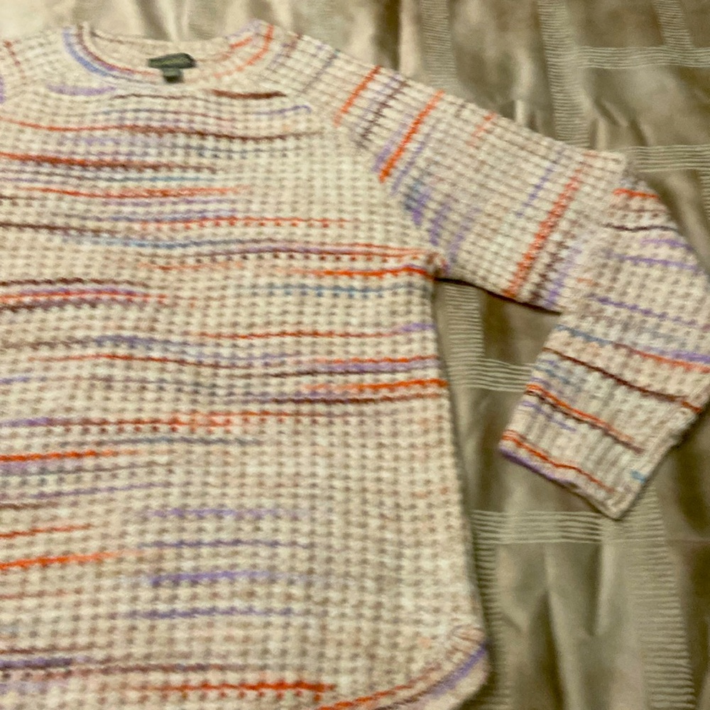Crew neck multi colored, cozy, sweater.